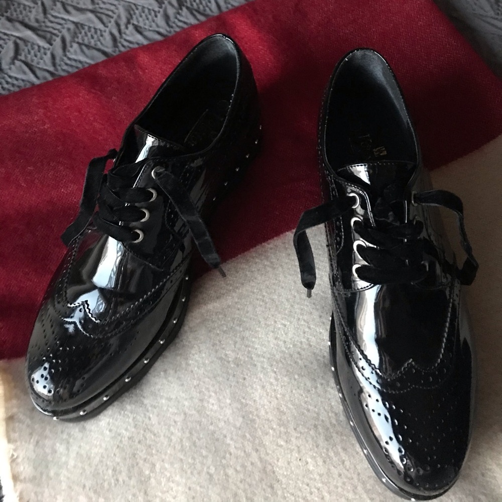 platform patent shoes